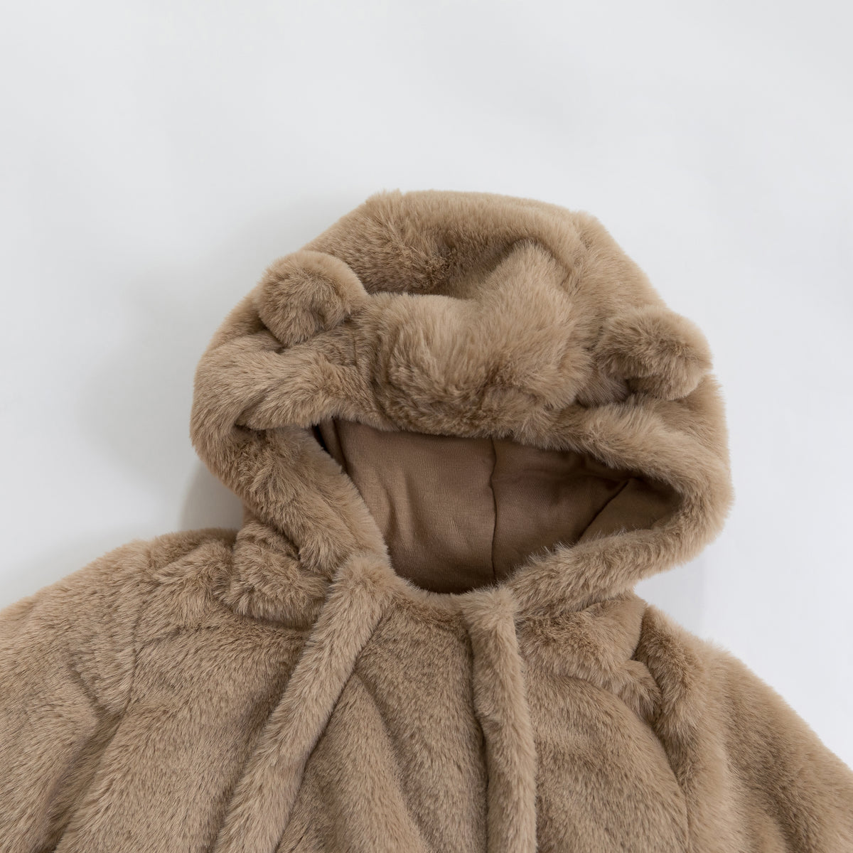 Chocolate Brown Baby Bear Fleece Hooded Romper