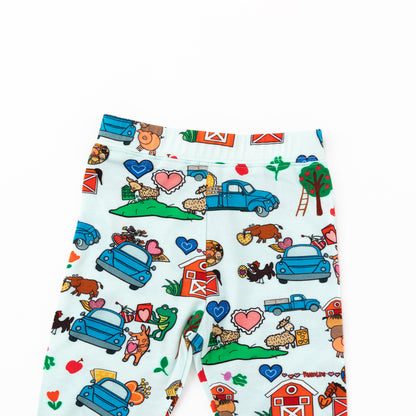 Farm Car and Animal Friends Life Kids Bamboo Two-Piece Pajama Set