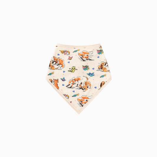 Playful Pups Foxs and Butterflies Bamboo Baby Bib