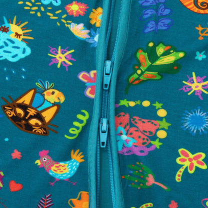 Spring Magic Garden Bamboo Zipper Romper Pajamas