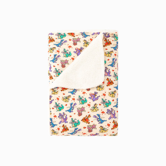 Valentine Dino Love Adventure and Hearts Bamboo Blanket