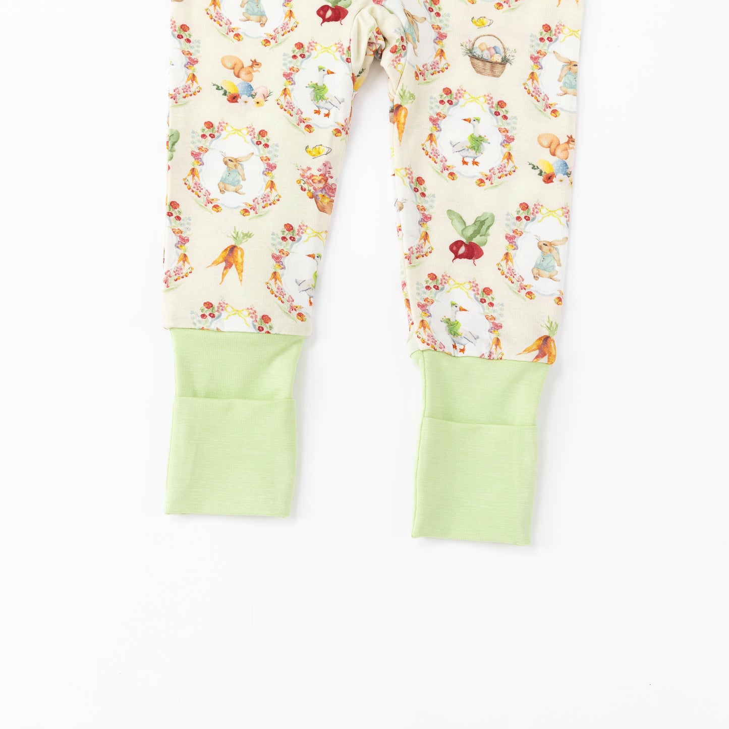 Easter Garden Bunny with Carrots Bamboo Zipper Romper Pajamas