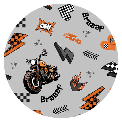 Vintage Motorcycle Braaap Bamboo Zipper Pajama Romper