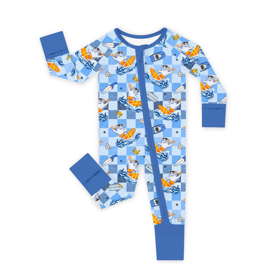 Surf's Up Sharks Bamboo Zipper Pajama Romper