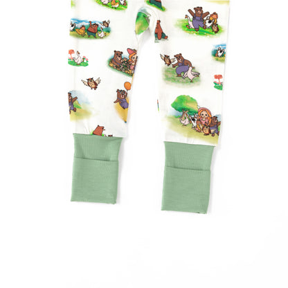 Sweet Forest Friends and Garden Bamboo Zipper Romper Pajamas