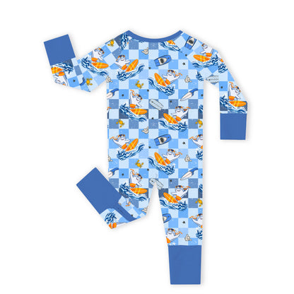 Surf's Up Sharks Bamboo Zipper Pajama Romper