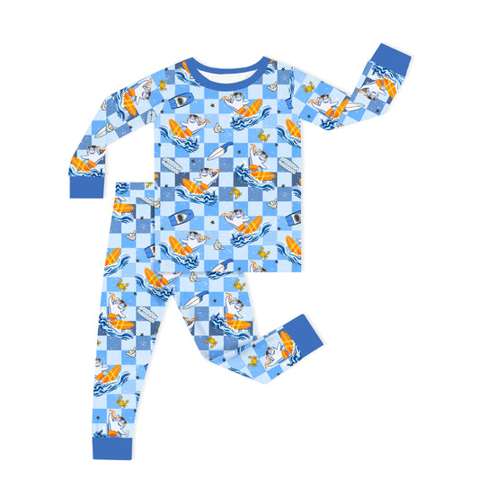 Surf's Up Sharks Kids Bamboo Two-Piece Pajama Set