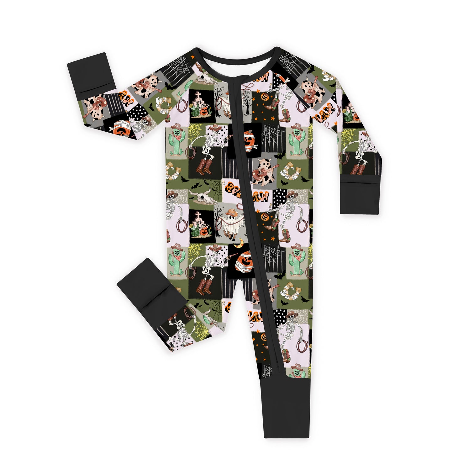 Halloween bamboo clothing design - baby apparel bamboo clothing with custom design - baby wear front view