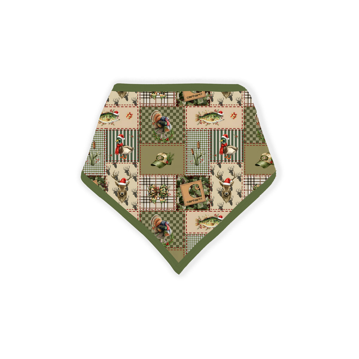 Christmas Cabin Patchwork Bamboo Baby Bib