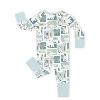Winter Wonderland Friends Baby Bamboo Zipper Pajama Romper