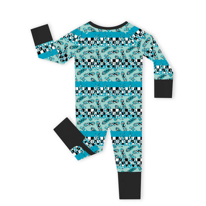 Rad Skate & Flame Bamboo Zipper Pajama Romper