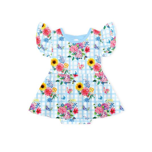 Robe bébé à manches longues en bambou et papillon