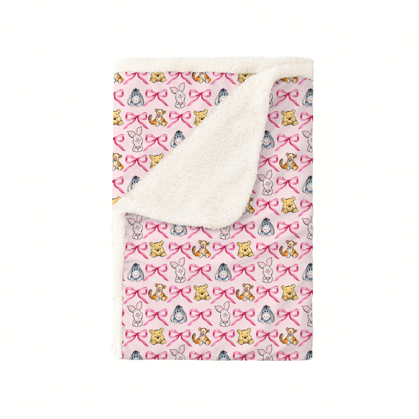 Sunny Bear and Pig Friends Bow Bamboo Blanket