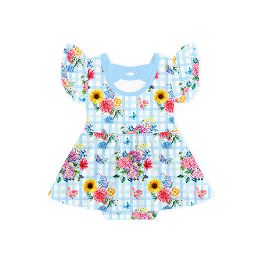 Robe bébé à manches longues en bambou et papillon