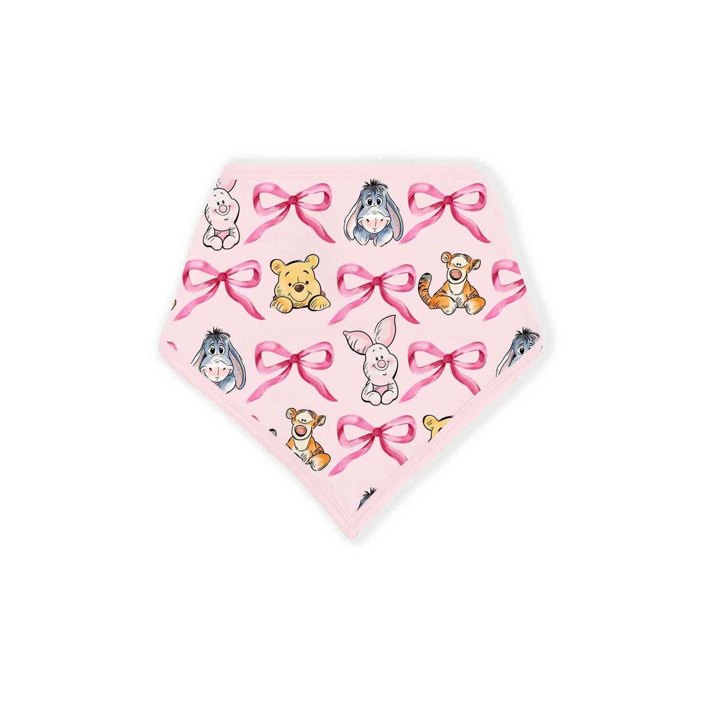 Sunny Bear and Pig Friends Bow Bamboo Baby Bib