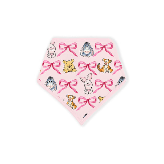 Sunny Bear and Pig Friends Bow Bamboo Baby Bib