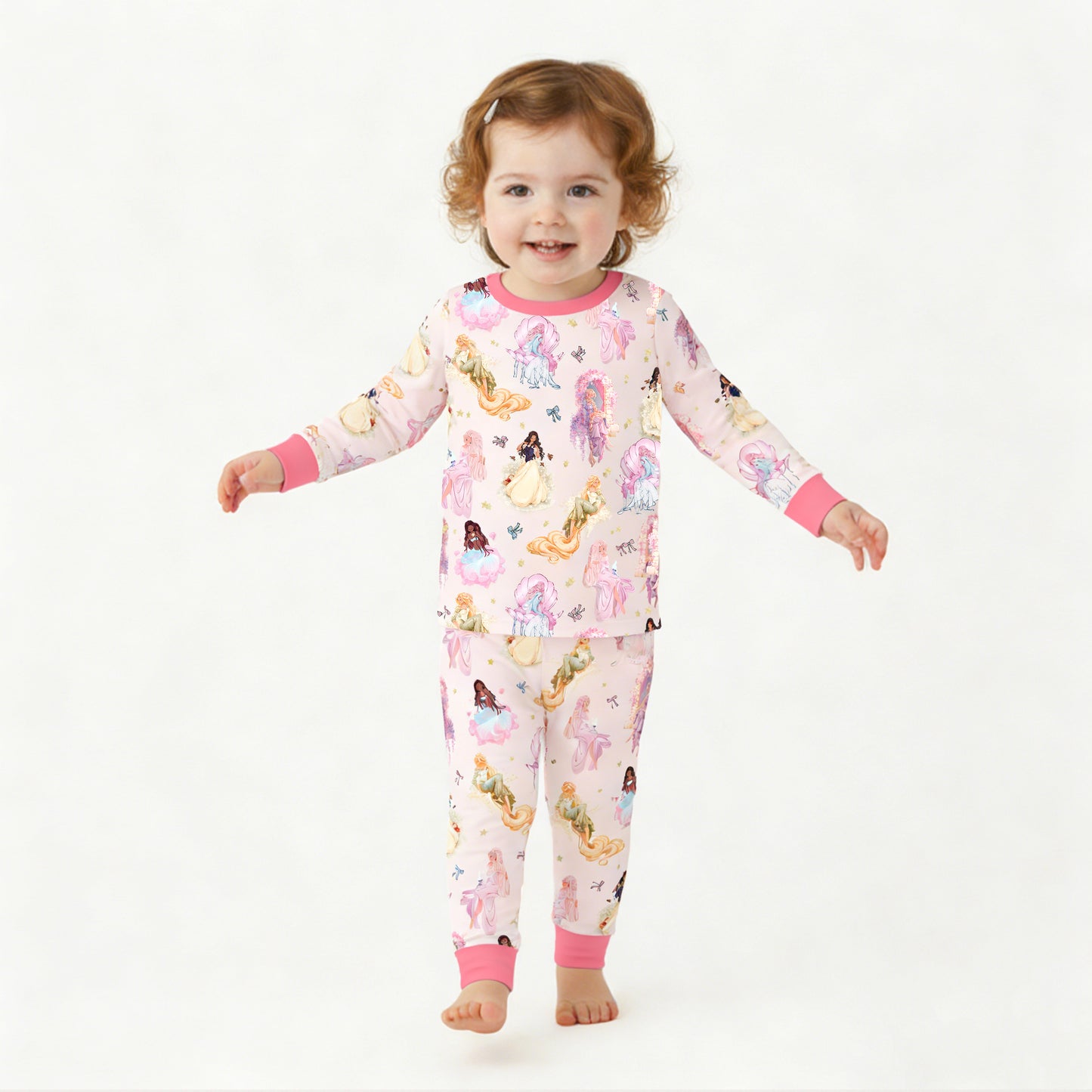 Fairytale Princess Magic Pink Kids Two-Piece Pajama Set