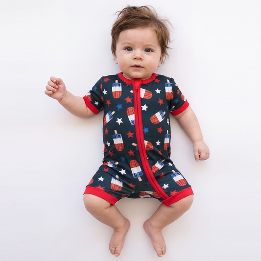 4th of July Ice Cream Bamboo Short Bamboo Zippy Baby Romper