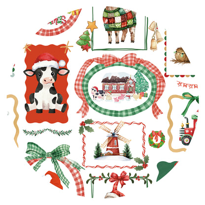 Christmas Farm Animals Kids Bamboo Two-Piece Pajama Set
