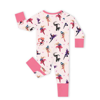 Superhero Girls Power Dreams Bamboo Zipper Romper Pajamas