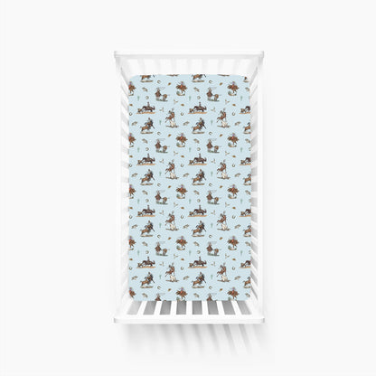 Vintage Western Rodeo Bamboo Fitted Crib Sheet