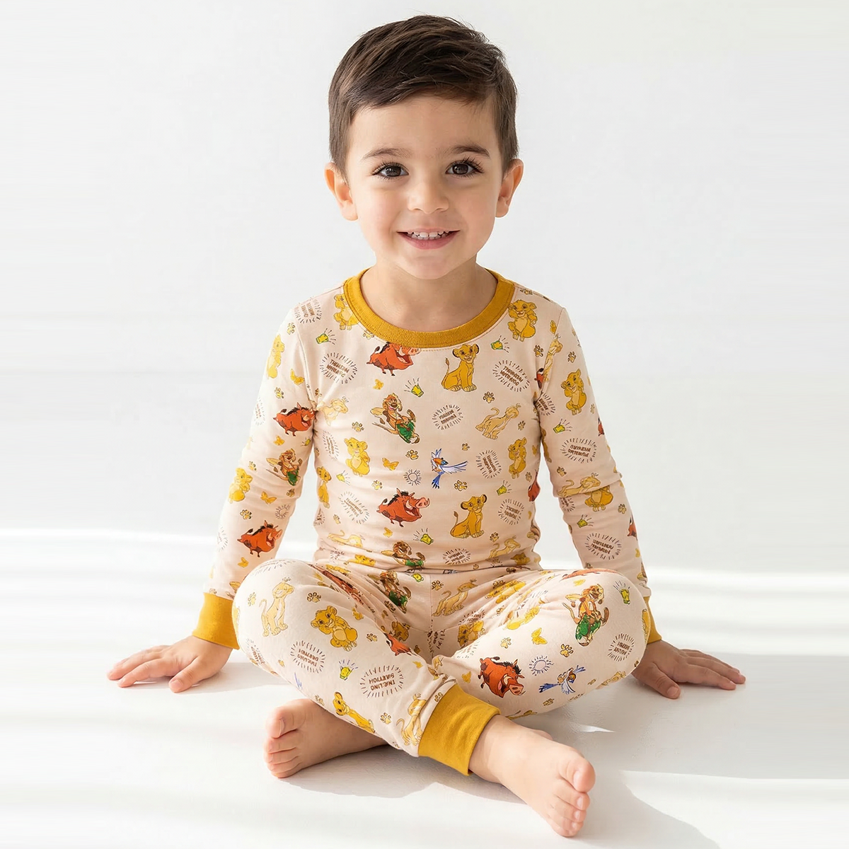 King Lion Friends Kids Bamboo Two-Piece Pajama Set