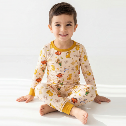 King Lion Friends Kids Bamboo Two-Piece Pajama Set