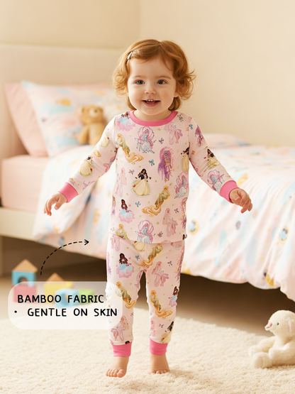 Fairytale Princess Magic Pink Kids Two-Piece Pajama Set