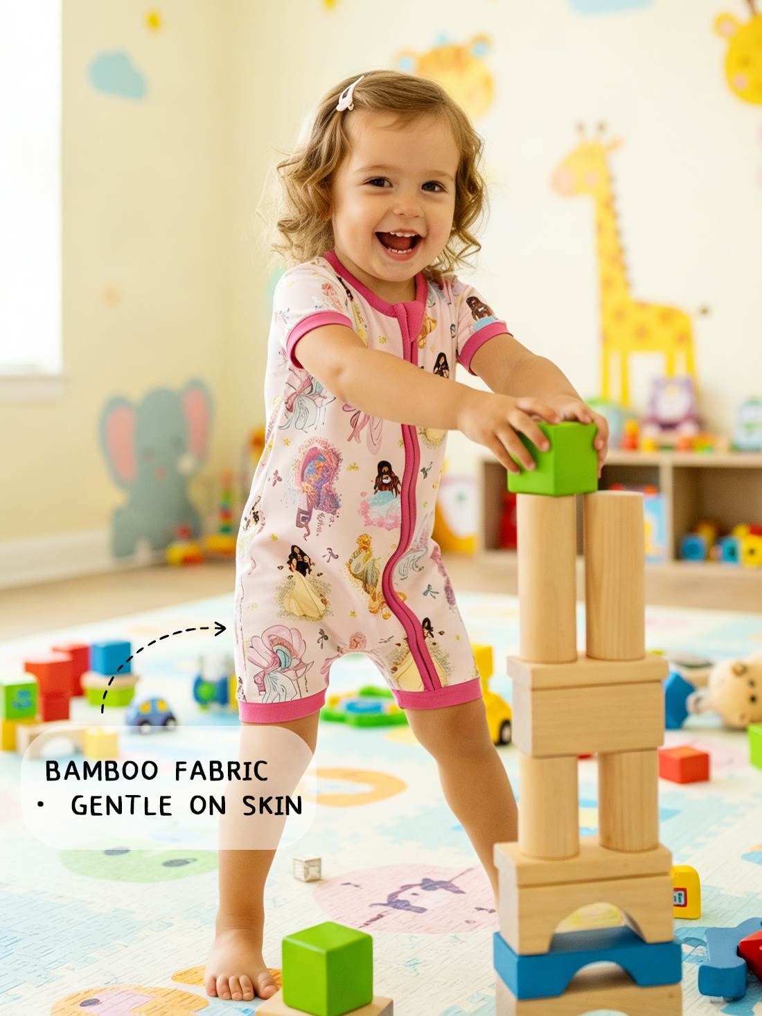 Nordic Dreams Grass Green Pattern court Bamboo Zippy Baby Baber