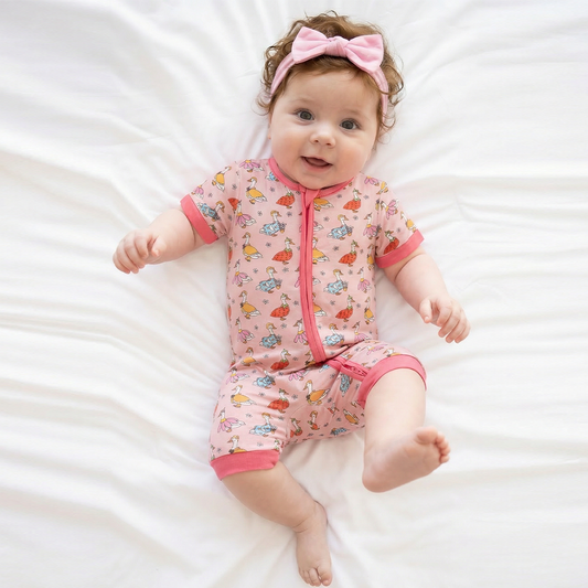 Daisy Goose Bamboo Short Bamboo Zippy Baby Romper