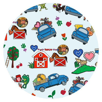 Farm Car and Animal Friends Life Bamboo Zipper Romper Pajamas