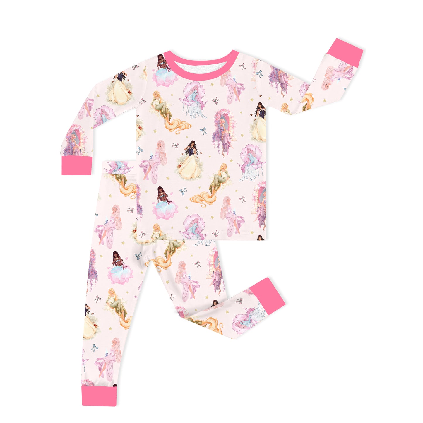 Fairytale Princess Magic Pink Kids Two-Piece Pajama Set