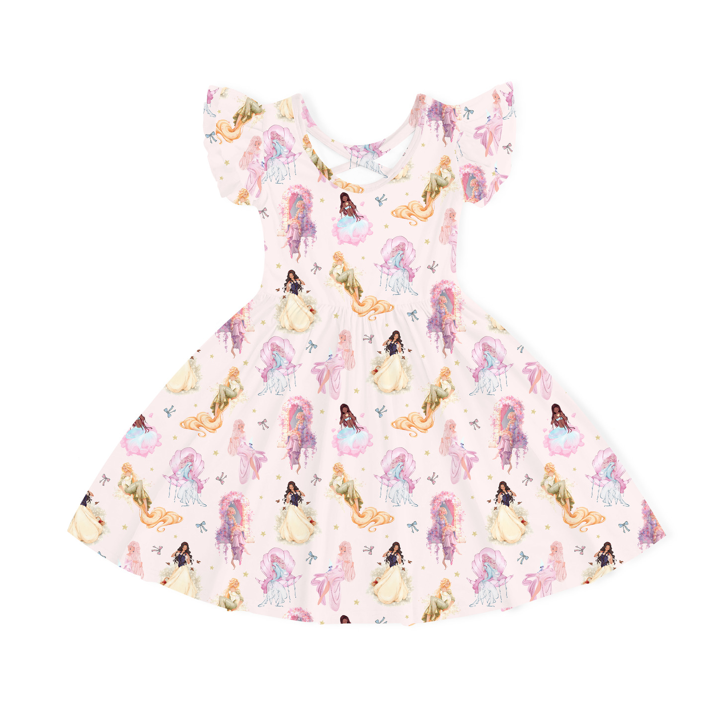 Fairytale Princess Magic Pink Kids Bamboo Short Sleeves Dress