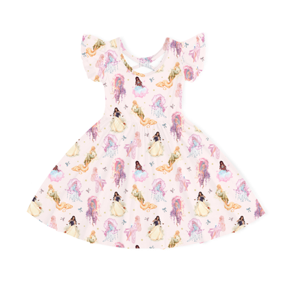 Fairytale Princess Magic Pink Kids Bamboo Short Sleeves Dress