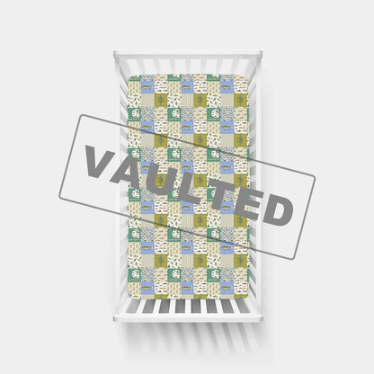 Outdoor Fishing Western Patchwork Bamboo Fitted Crib Sheet