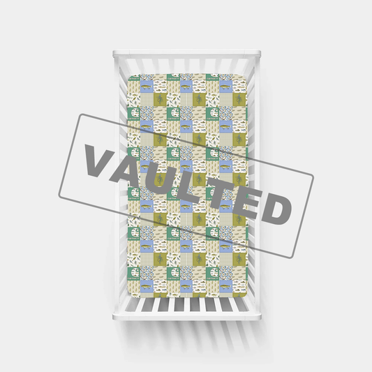 Outdoor Fishing Western Patchwork Bamboo Fitted Crib Sheet