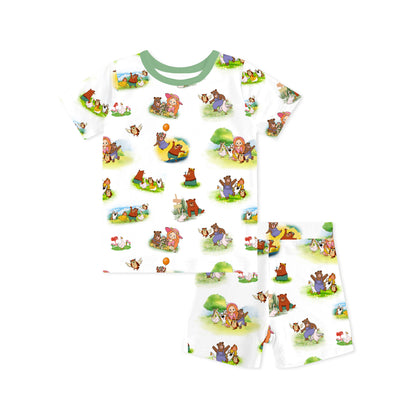 Sweet Forest Friends and Garden Kids Bamboo Two-Piece Pajama Short Sleeve Set