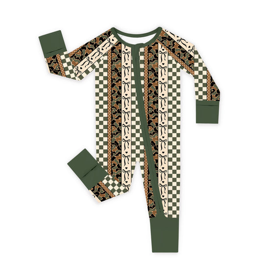 Coquette Forest Camo Bamboo Zipper Pajama Romper