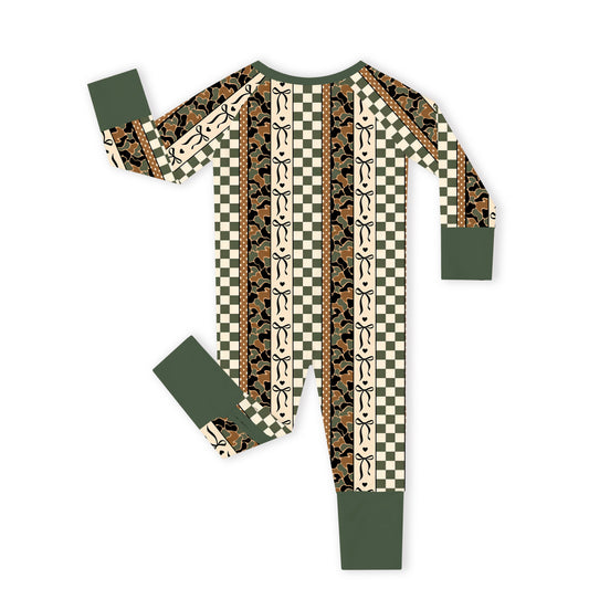 Coquette Forest Camo Bamboo Zipper Pajama Romper