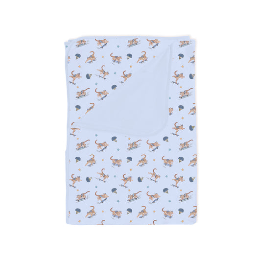 Skateboarding Leopard Bamboo Blanket