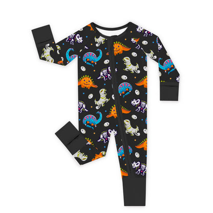 Halloween Spooky Dino Baby Bamboo Zipper Pajama Romper