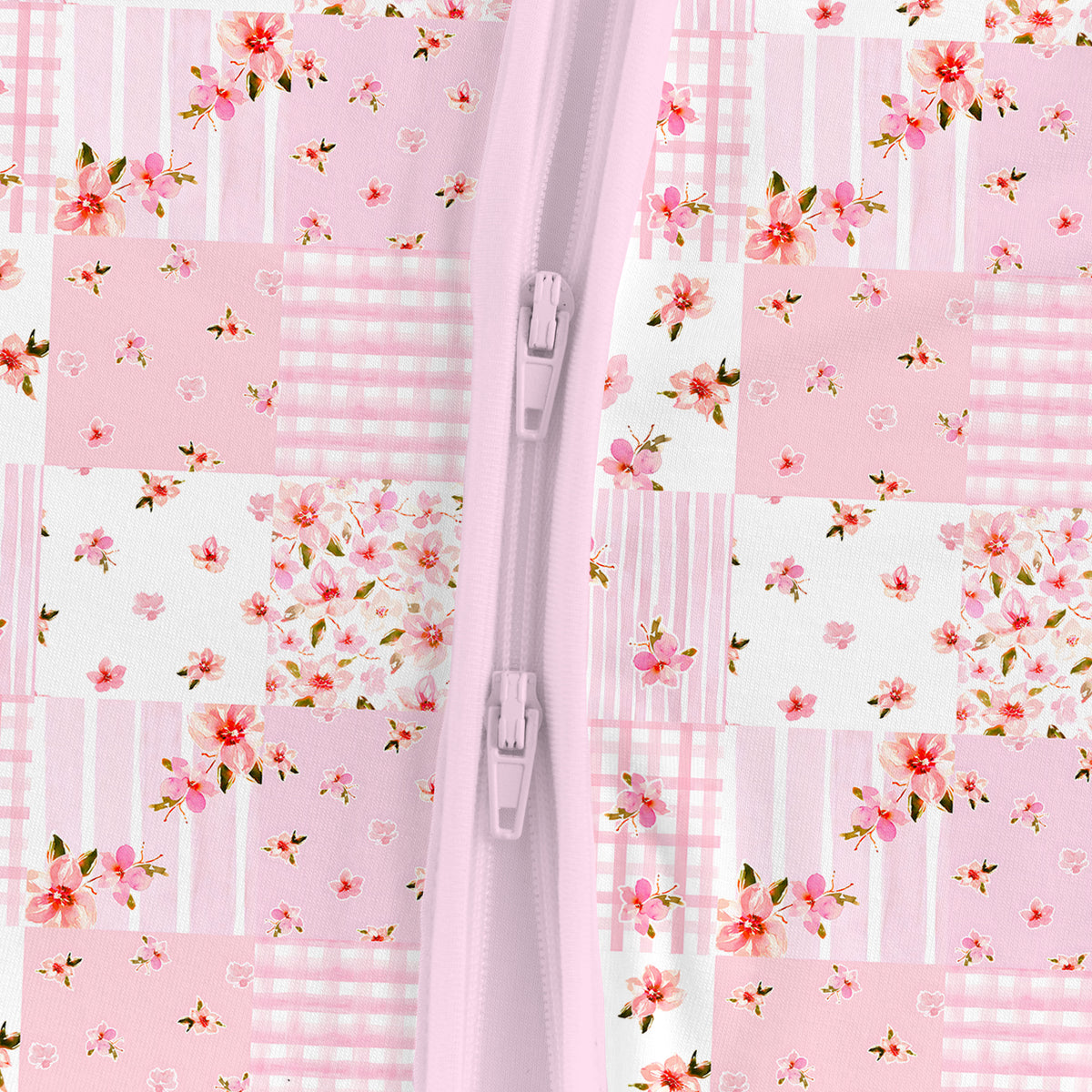 Valentine Floral Quilt Bamboo Zipper Pajama Romper