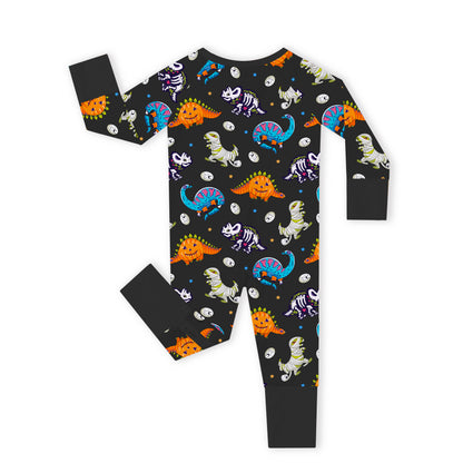 Halloween Spooky Dino Baby Bamboo Zipper Pajama Romper