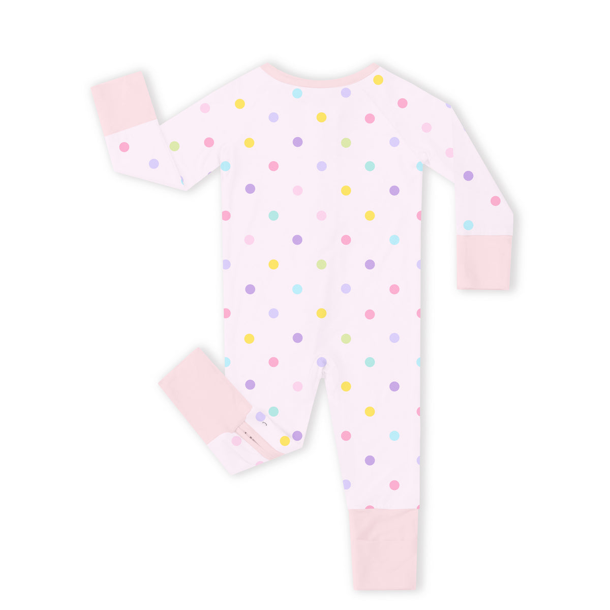 Pastel Dot Dreams Bamboo Zipper Romper Pajamas
