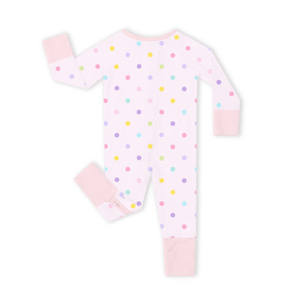 Pastel Dot Dreams Bamboo Zipper Romper Pajamas