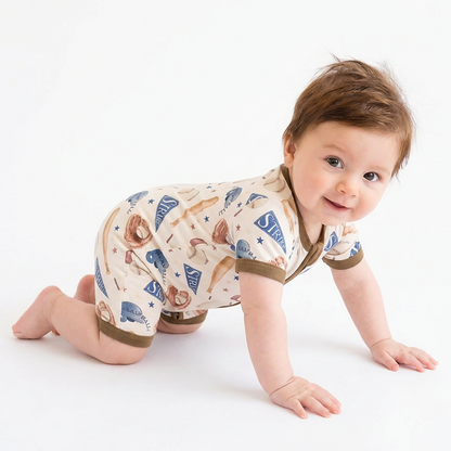 Baseball Enthusiast Bamboo Short Bamboo Zippy Baby Romper