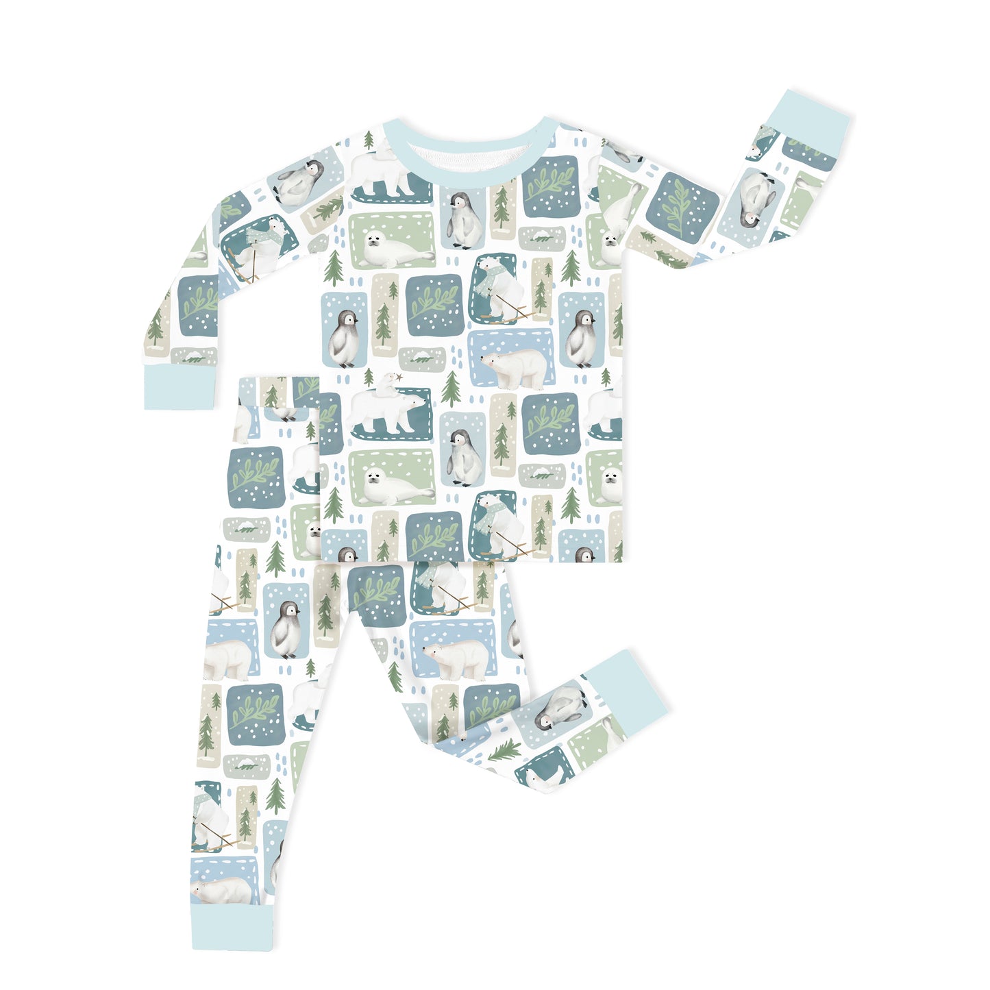 Winter Wonderland Friends Kids Bamboo Two-Piece Pajama Set