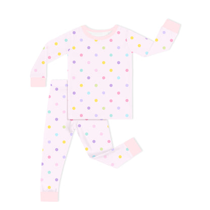 Pastel Dot Dreams Kids Two-Piece Pajama Set