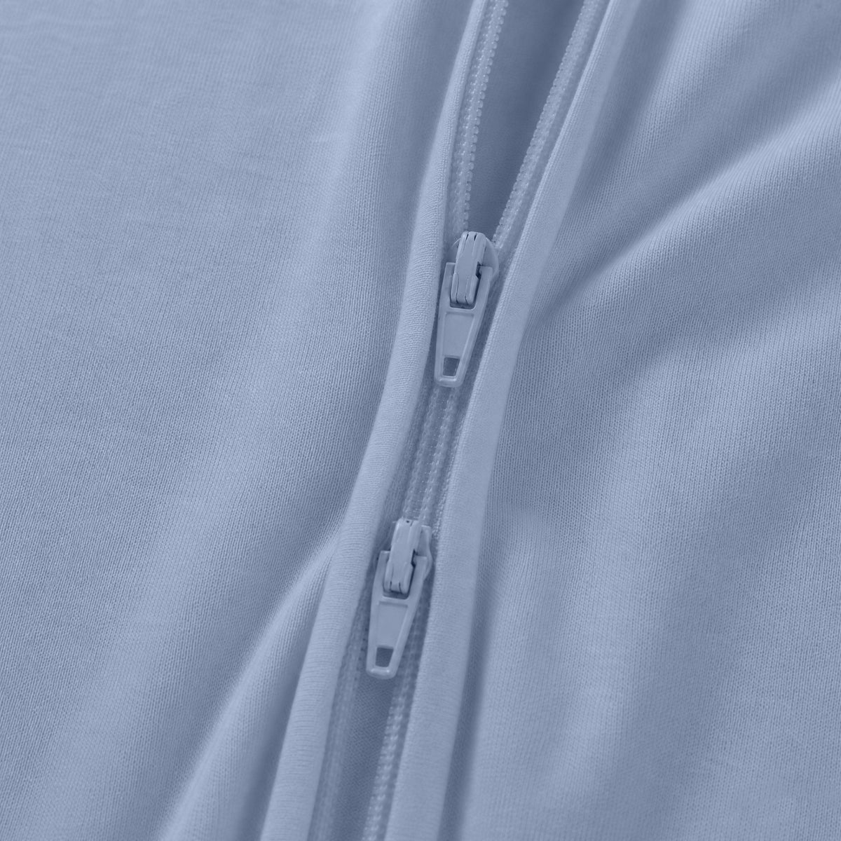 Baby Bamboo Zipper Pajama Romper Greyish Misty Blue