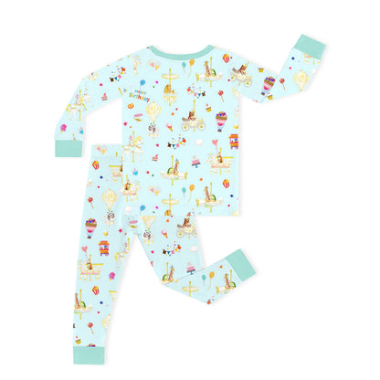 Animals Carnival Fun and Birthday Carousel Bamboo Two-Piece Pajama Set